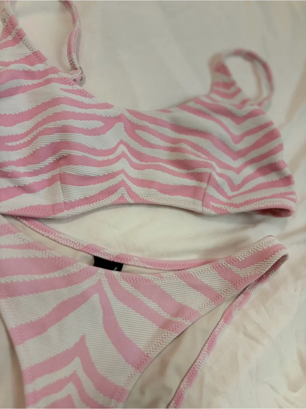 triangl swimwear Pink and White Zebra-Print Bikini